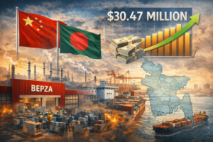 China investment in BEPZA Economic Zone manufacturing impact illustrated through export manufacturing facilities and industrial production inside Bangladesh economic zones.