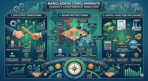 Bangladesh major conglomerate market confidence analysis illustrated through executive transition announcements, board restructuring updates, and capital structure disclosures.