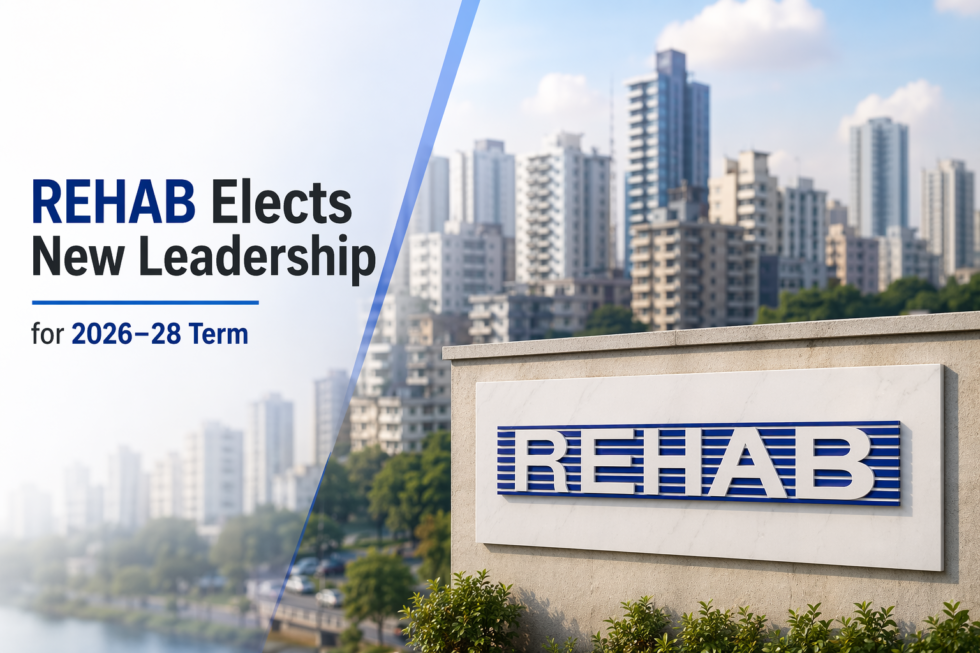 REHAB Leadership Election 2026 28 Bangladesh Housing Sector showing developer members voting during association leadership selection process