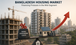 Bangladesh Housing Market Financing Pressure Mid-Segment shown through urban apartment construction slowdown linked to rising borrowing costs and mortgage constraints