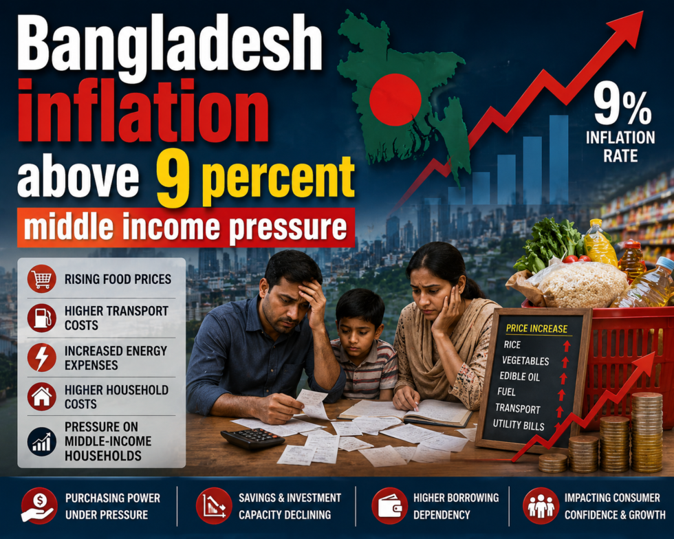 Bangladesh inflation above 9 percent middle income pressure