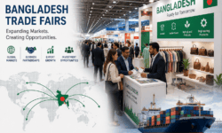 Bangladesh Trade Fairs showcasing export products, business networking, and international buyers as part of the country's export diversification and post-LDC trade strategy.