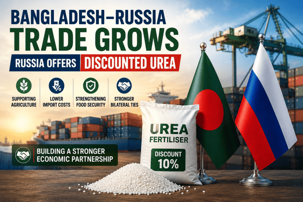 Bangladesh Russia Trade grows as Russia offers discounted urea fertiliser, supporting food security and stronger bilateral cooperation.